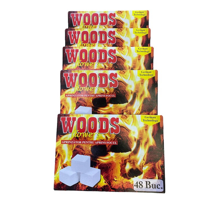 Pastile pentru aprins focul, set 10cutii x 48 buc, WOODS