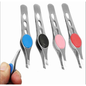 Set 12 Pensete metalice cu buton pentru sprancene