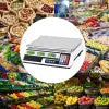 Cântar Electronic ANGRO Comercial 40 kg, Afișaj Dublu LCD, Calculare Preț și Acumulator Reîncărcabil