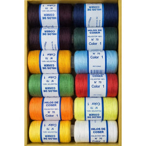 Set ata de cusut poliester 100%, Nr. 70, 85 m, multicolor, 12 bucati
