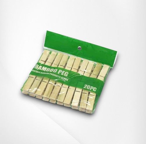Clești de Rufe din Bambus Mic, Set 20 Bucăți, 6,1 cm