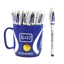 Pix cu gel, 0.5mm, la cana, albastru, 48buc/cana