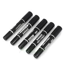 Marker permanent cu doua capete, 10 buc/set, negru