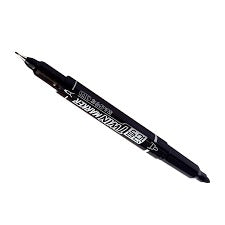 Set Marker permanent cu 2 capete 0.5/1mm, negru, 12buc/set