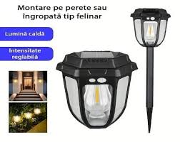 Set 5 lampi solare  LED, Pentru terasa, casa si curte, Pornire automata pe timp de noapte, Sensor de miscare, 3 moduri de functionare