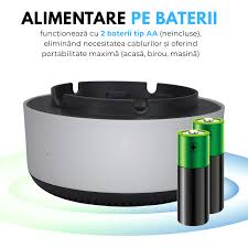 Scrumiera electrica multifunctionala cu aspiratie si purificator de aer, design compact, pentru casa, birou sau masina