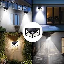 Set 10 x Lampa 100 LED cu panou solar, senzor de miscare 3 moduri de iluminare