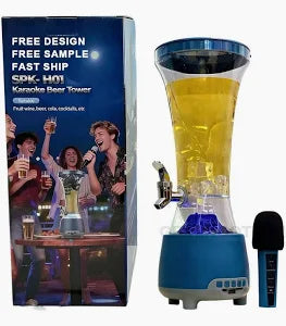 Dozator de Băuturi 3-în-1 : Boxă Bluetooth, Sistem Karaoke cu Microfon și Lumini LED RGB