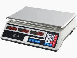 Cântar Electronic ANGRO Comercial 40 kg, Afișaj Dublu LCD, Calculare Preț și Acumulator Reîncărcabil