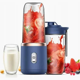 Mini Blender Portabil USB 6 Lame Inox | 400 Ml | 21000 RPM | 2 Pahare ABS | Baterie 12000 mAh
