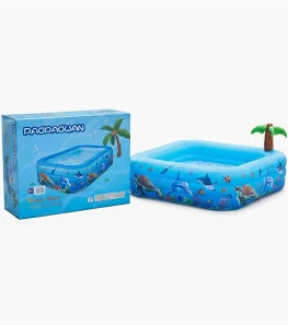 Piscină Gonflabilă Dreptunghiulară pentru Copii și Familie, Design Ocean, 300 x 170 x 56 cm